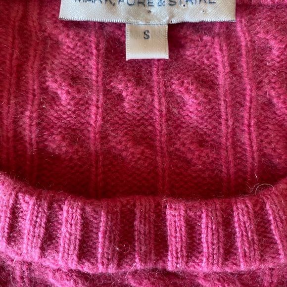 Pure Cashmere S pink cable knit sweater EUC - Picture 5 of 7